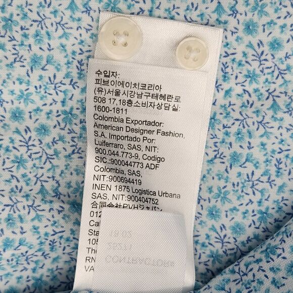 Calvin Klein Button Up Down Shirt Womens Size XXL Blue Floral Flower Office Work - Picture 7 of 7